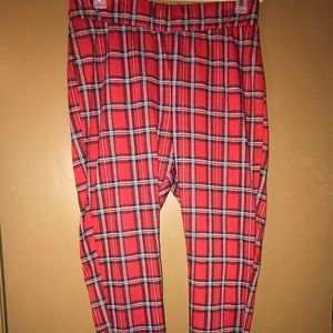Tartan/Gingham Print Pants